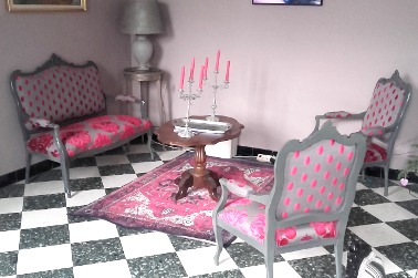 salon canap et fauteuils Louis XV tissus beaubourg et galliera casal