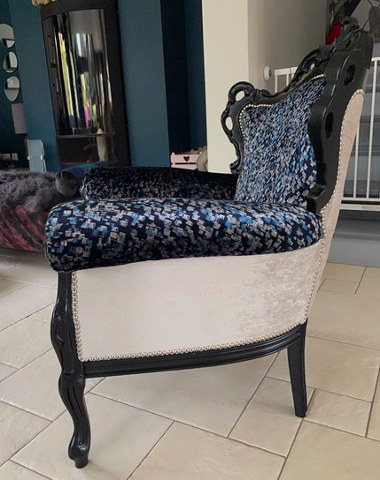 fauteuil baroque et tissus coordonnés Falda et Menlow de chez Osborne & Little