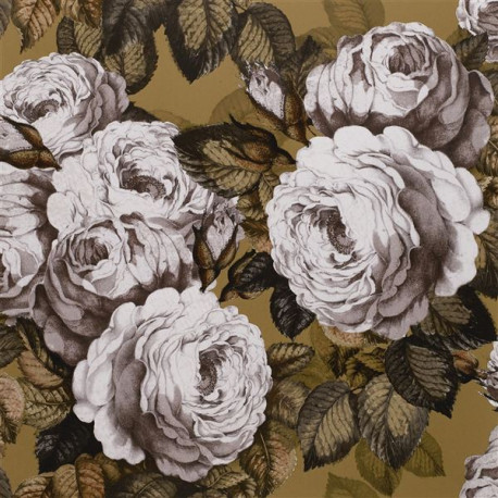 Rose papier peint revêtement mural intissé lavable non feu imprimé floral romantique de Designers Guild John Derian, pour pièce à vivre, chambre, vendu par la rime des matieres bon plan papier peint