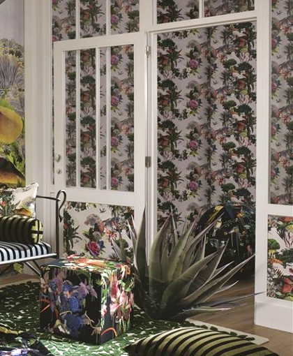 Jardin des rêves papier peint décor mural intissé fantaisie lavable de Christian Lacroix, pour chambre, pièce à vivr, salon vendu par la rime des matieres bon plan papier peint