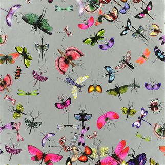 mariposa papier peint revêtement mural intissé papillons fantaisie lavable de Christian Lacroix, pour pièce à vivre, salon, chambre, entrée et salle de bain,  vendu par la rime des matieres bon plan papier peint