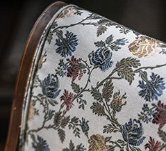 tissu ameublement Hermitage design  floral  vgtal brod, de Casal, pour chaise, fauteuil, canap, coussins et rideaux, vendu par la rime des matieres, bon plan tissu et frais de port offerts