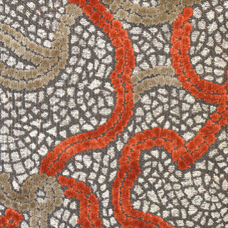 tissu Pompéi velours style mosaïque de Casal, pour chaise, fauteuil, canapé, coussins et rideaux, vendu par la rime des matieres, bon plan tissu et frais de port offerts
