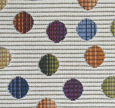 Stone tissu motif pois colors design pop annes 70, de Casal, vendu par la rime des matieres, bon plan tissu rideaux
