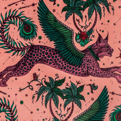tissu velours lavable Lynx velvet motif animal de la jungle de Clarke & Clarke, vendu par la rime des matieres, bon plan tissu et frais de port offerts