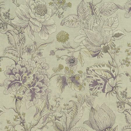 sissinghurst tissu ameublement lin motif floral lavable pour rideaux, jet de lit, fauteuil et canap clarke et clarke vendu par la rime des matieres