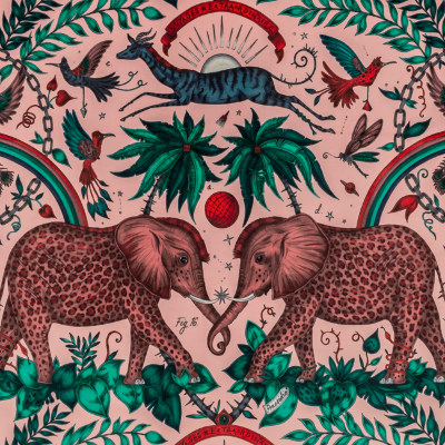 Zambezi velvet tissu velours lavable motif animal de la jungle de Clarke & Clarke, vendu par la rime des matieres, bon plan tissu et frais de port offerts
