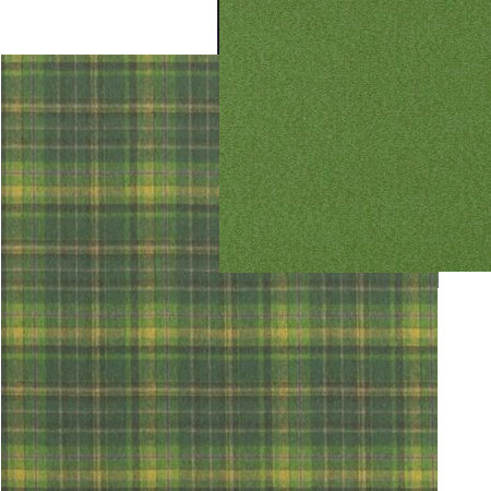 Tissus d'ameublement coordonns Abernethy tartan et uni Loden coloris emerald, tissus Designers Guild, vendus par la rime des matires, bon plan tissu et frais de port offerts