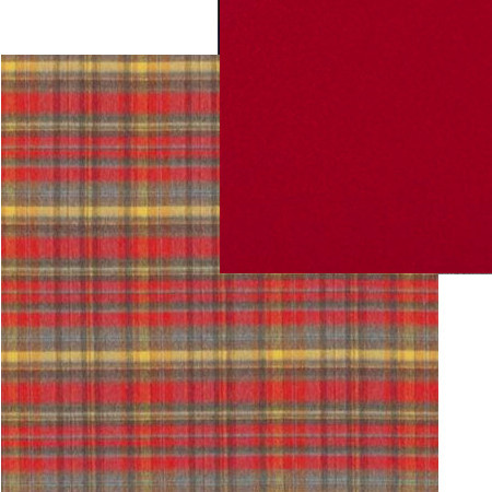 Tissus d'ameublement coordonns Abernethy tartan et uni Loden coloris pimento, tissus Designers Guild, vendus par la rime des matires, bon plan tissu et frais de port offerts