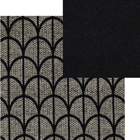 tissus d'ameublement coordonns Parure plume et Nabab noir, tissus  Lelivre, vendus par la rime des matires, bon plan tissu et frais de port offerts