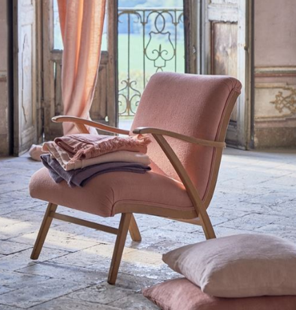fauteuil tissu Brera Moda lin naturel uni lavable de Designers Guild vendu par la rime des matieres offre bon plan