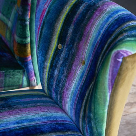 severini tissu ameublement velours rayures de Designers Guild  pour fauteuil, canap et rideaux, vendu par la rime des matieres bon plan tissu