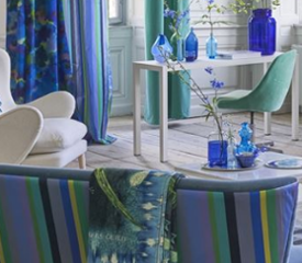 Tanchoi tissu ameublement lavable rayures modernes de Designers Guild pour fauteuil, canap et rideaux,  vendu par la rime des matieres bon plan tissu