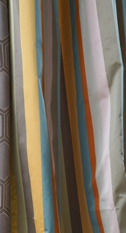 Rideaux tissu  ameublement lavable Tanchoi imprimé rayures modernes de Designers Guild vendu par la rime des matieres bon plan tissu