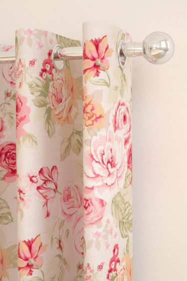 Genevive tissu lavable imprim floral pour rideaux et stores, vendu par la rime des matieres, bon plan tissu