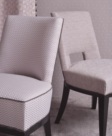 fauteuil tissu Jackie imprimé lavable et non feu M1de Houlès pour chaise, fauteuil, canapé, rideau et coussins, vendu par la rime des matieres bon plan tissu