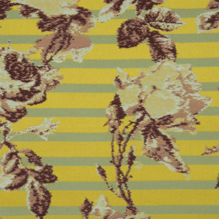 Croisiere tissu d'ameublement  de Jean-Paul Gaultier, motif floral et rayure , tissu vendu par la rime des matieres, frais de port offert