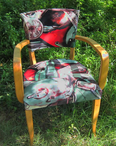 fauteuil tissu fangio lavable de jp Gaultier pour Lelièvre vendu par la rime des matieres