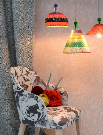 Pivonka tissu ameublement imprimé de Jean Paul Gaultier pour fauteuil, canapé et rideau, vendu par la rime des matieres