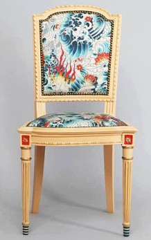 chaise tissu rock lavable de jp Gaultier pour Lelièvre vendu par la rime des matieres