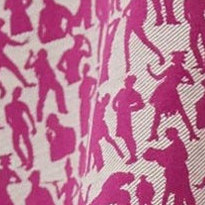 Silhouettes tissu ameublement motif bicolore petits personnages de Jean Paul Gaultier, pour chaise, fauteuil, canap et rideaux, vendu par la rime des matieres, bon plan tissu et frais de port offerts