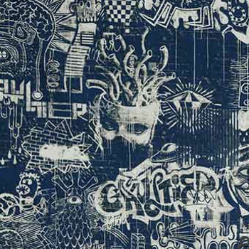 street tissu ameublement lavable imprimé de JP Gaultier pour lelièvre pour fauteuil et canapé vendu par la rime des matieres