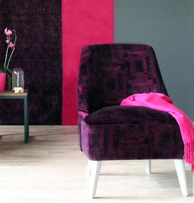 Kira tissu ameublement velours design de Casal  pour chaise, fauteuil, canapé et rideaux vendu par la rime des matieres bon plan tissu