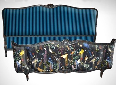 Birds Sinfonia tissu ameublement imprim de Christian Lacroix pour chaise, fauteuil, canap et rideaux, vendu par la rime des matieres bon plan tissu