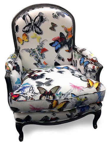 butterfly parade tissu ameublement lavable fauteuil et canap christian lacroix  vendu par la rime des matieres