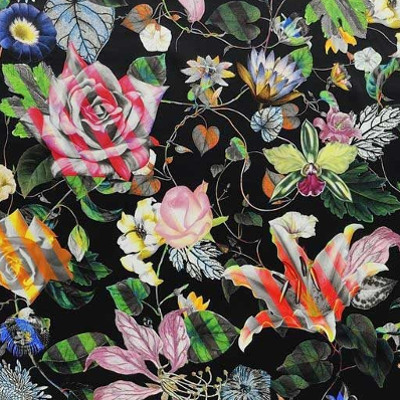 malmaison tissu ameublement lavable imprimé floral de Christian Lacroix, pour fauteuil, canapé et rideaux, vendu par la rime des matieres, bon plan tissu