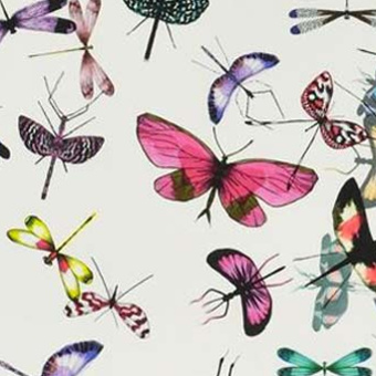 mariposa tissu ameublement lavable imprimé  petits papillons de christian lacroix pour fauteuil et canapé et rideau vendu par la rime des matieres bon plan tissu