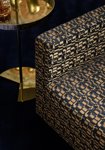 fauteuil tissu Kiosque imprim graphique design lavable et non feu M1 de  Lelivre, vendu par la rime des matieres, bon plan tissu