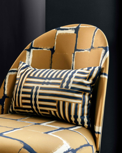 tissu d'ameublement Palettes de Lelivre, satin de coton motif graphique,pour chaise, fauteuil, canap et rideau, tissu vendu par la rime des matieres, bon plan et frais de port offerts