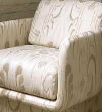 tissu ameublement Sculpture de Lelivre,  jacquard en lin mlang motif ikat moderne,  pour chaise, fauteuil, canap, coussin, rideau, tissu vendu par la rime des matieres, bon plan et frais de port offerts