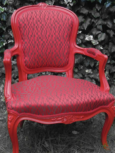 fauteuil louis XV tissu imprim lavable souk lelivre vendu par la rime des matieres