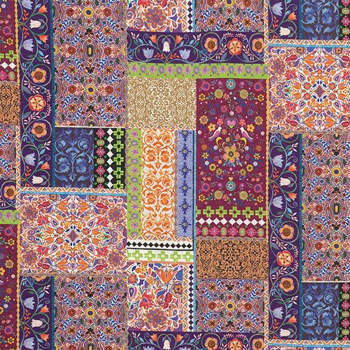 folklore tissu ameublement style patchwork pour chaise, fauteuil, canap et rideau de Matthew Williamson par la rime des matieres bon plan tissu
