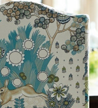 Glendale tissu ameublement de Mulberry Home, coton  motif jardin d'Eden, pour chaise, fauteuil, canap, rideaux et coussins, vendu par La Rime des Matires, bon plan tissu et frais de port offerts
