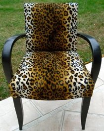 tissu lopard pour fauteuil bridge
