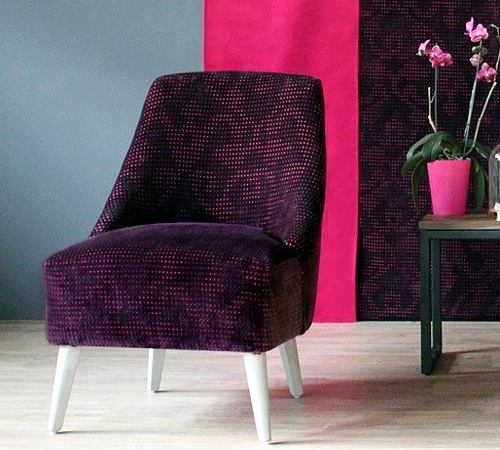 Nikki tissu ameublement velours design de Casal  pour chaise, fauteuil, canapé et rideaux vendu par la rime des matieres bon plan tissu