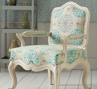 la moulade tissu ameublement  motif jacquard stylisé de Niina Campbell pour fauteuil, canapé et rideaux  vendu par la rime des matieres bon plan tissu