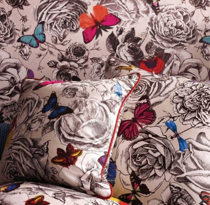 butterfly garden tissu ameublement  rideau, dessus de lit osborne & little vendu par la rime des matieres