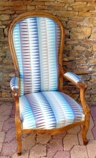 fauteuil voltaire tissu ameublement imprimé joplin pour fauteuil canapé rideaux de osborne & little vendu par la rime des matieres