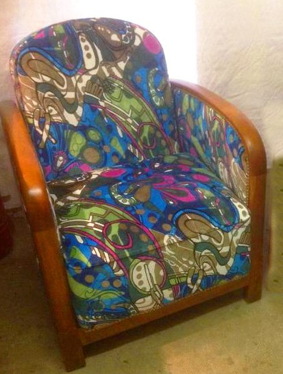tissu pop'art style art dco vintage pour fauteuil et canap la rime des matieres