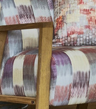 tissu lavable Atelier de Prestigious Textiles, motif graphique style aquarelle, pour chaise, fauteuil, canap, rideau, stores et coussin, vendu par la rime des matieres, bon plan tissu et frais de port offerts