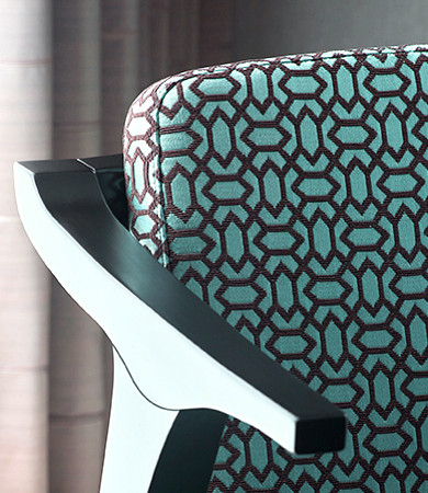 Attilio tissu ameublement jacquard motif design de Sahco, pour chaise, fauteuil, canap, rideaux et coussins, vendu par la rime des matieres bon plan tissu