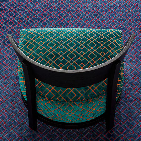Clark tissu ameublement velours motif Art Dco  de Sahco, pour chaise, fauteuil, canap, rideaux et coussins, vendu par la rime des matieres bon plan tissu