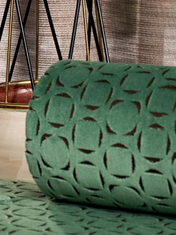 Dalston tissu ameublement velours motif graphique style Art Dco, pour chaise, fauteuil, canap et coussins, vendu par la rime des matires, bon plan tissu et frais de port offerts