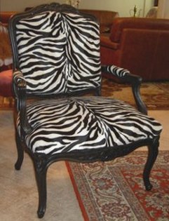 cabriolet louis xv tissu zebra, vendu par la rime des matieres, bon plan tissu
