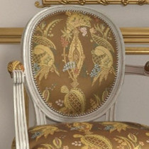 Cour Du Siam tissu ameublement  soie  motif floral exotique, de tassinari & chatel , pour fauteuil, canap, tenture murale et rideau vendu par la rime des matieres