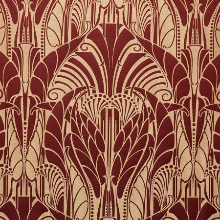 Vitrail tissu ameublement brocatelle soie et lin, motif végétal stylisé Art Déco Art Nouveau, de Tassinari et Chatel,  pour fauteuil, canapé, tenture murale et rideau, vendu par la rime des matieres